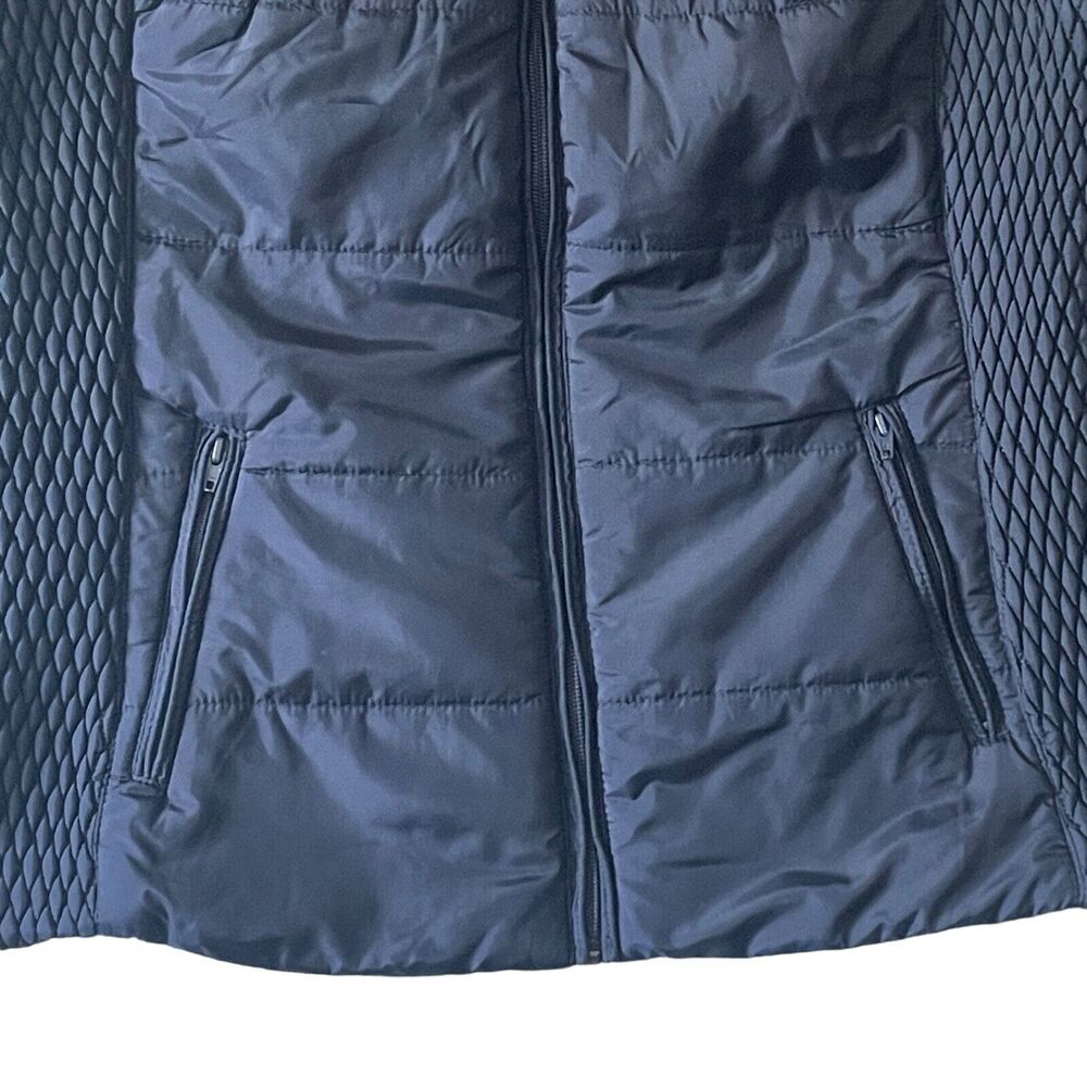 Liz Claiborne Puff Vest Top Women's Blue Zip Pockets Sleeveless Top SZ/M - Picture 5 of 11